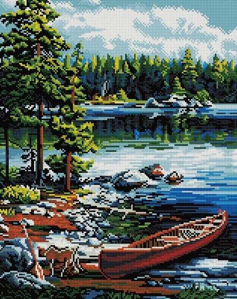 

PaintBoy Алмазная вышивка Лодка на берегу GF647, 40x50 см