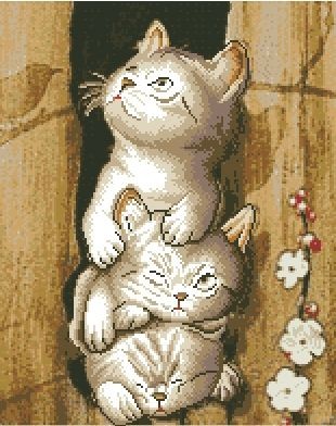 

PaintBoy Алмазная вышивка Любопытные котята GF416, 40x50 см