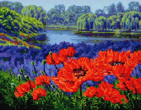 

PaintBoy Алмазная вышивка Маки у озера VA170, 40x50 см