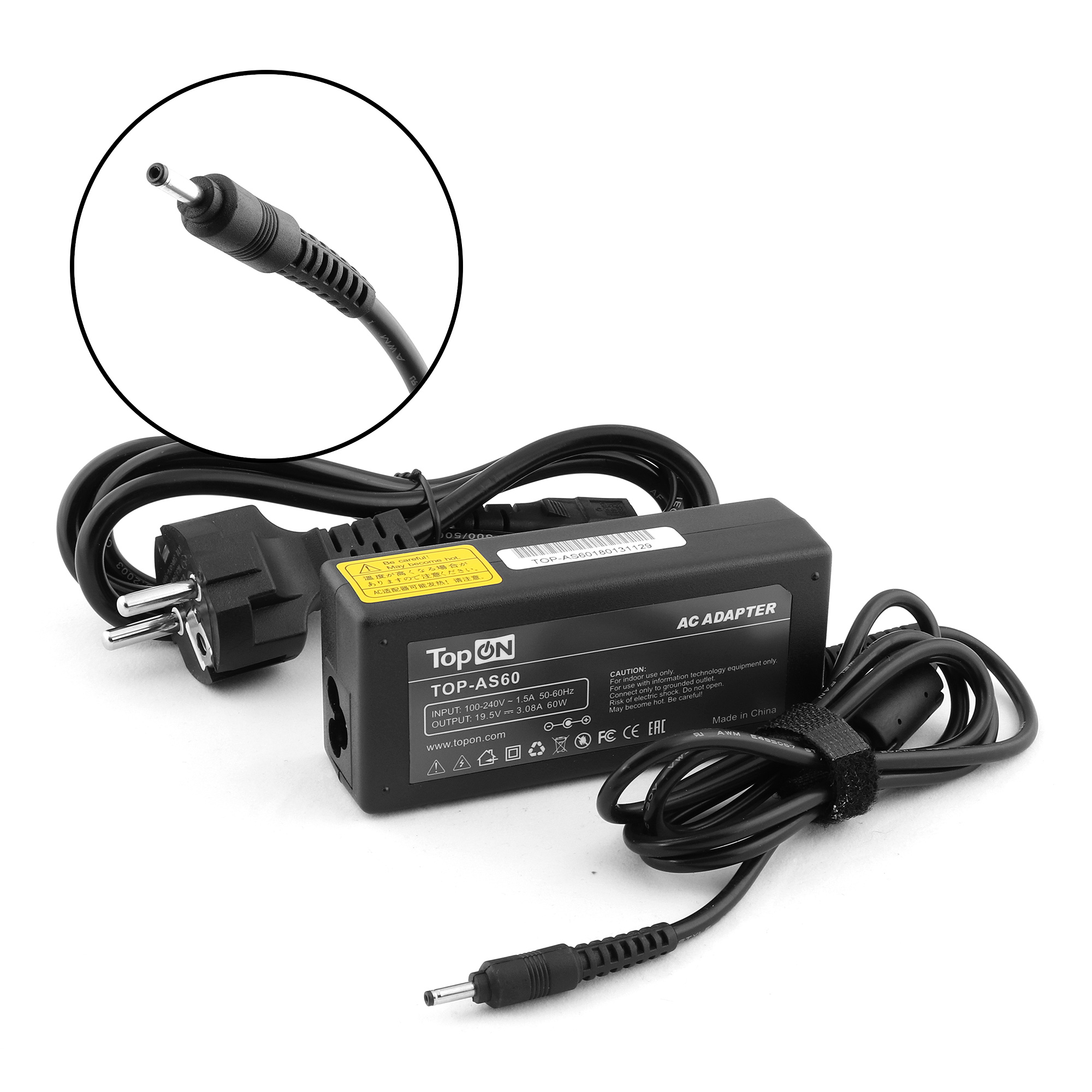 

Блок питания TopON для Asus 19.5V 3.08A (3.0x1.1) 60W ADP-65NH A TOP-AS60