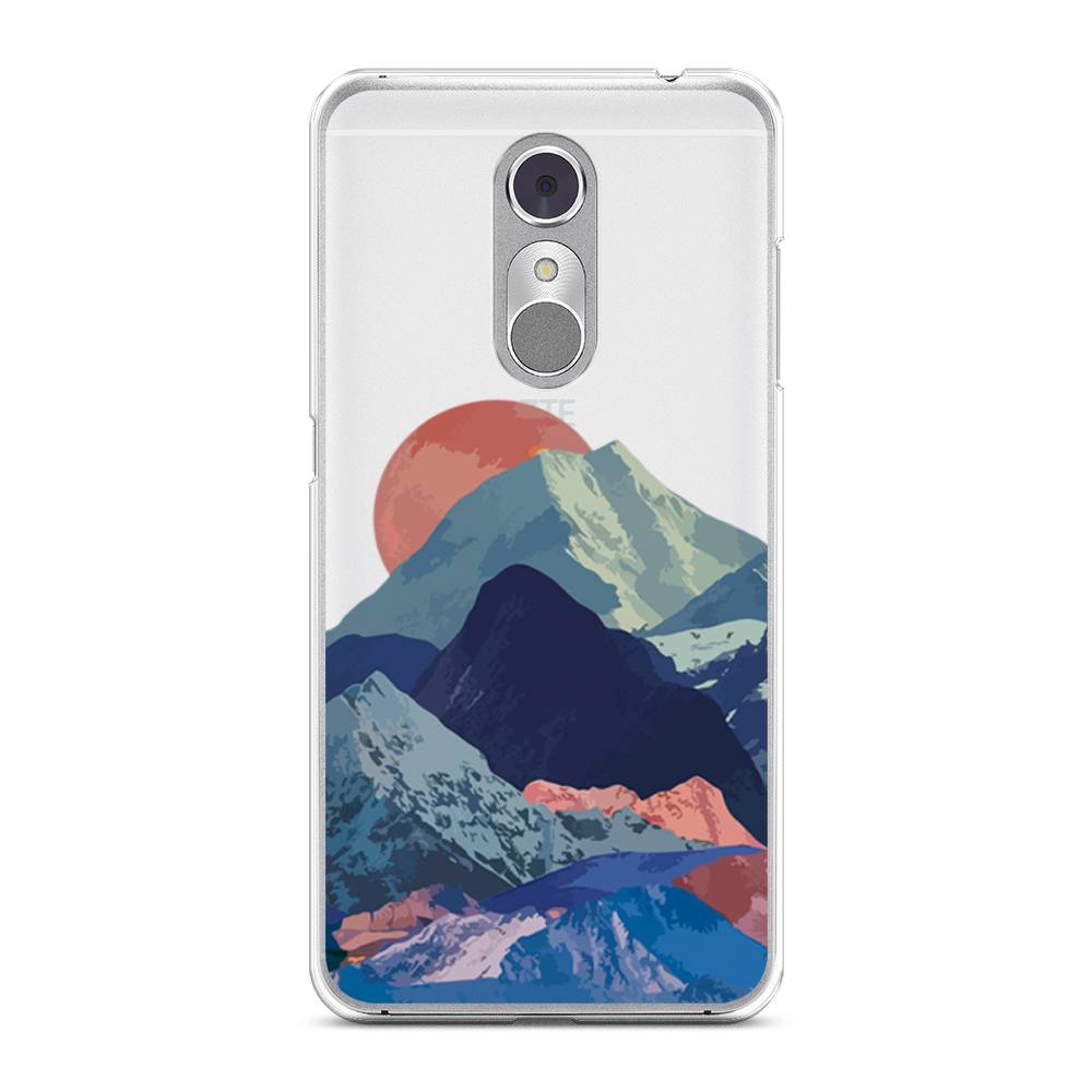 

Чехол на ZTE Blade A910 "Закат в снежных горах", Красный;серый;голубой, 131850-2