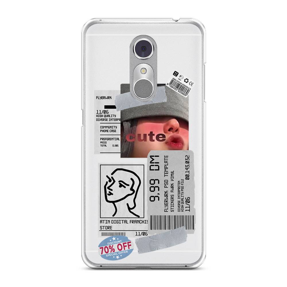 

Чехол на ZTE Blade A910 "Cute girl collage", Розовый;серый;голубой, 131850-6