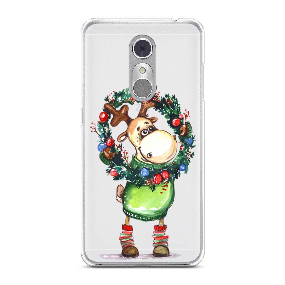 

Чехол на ZTE Blade A910 "Олень с новогодним венком", 131850-4