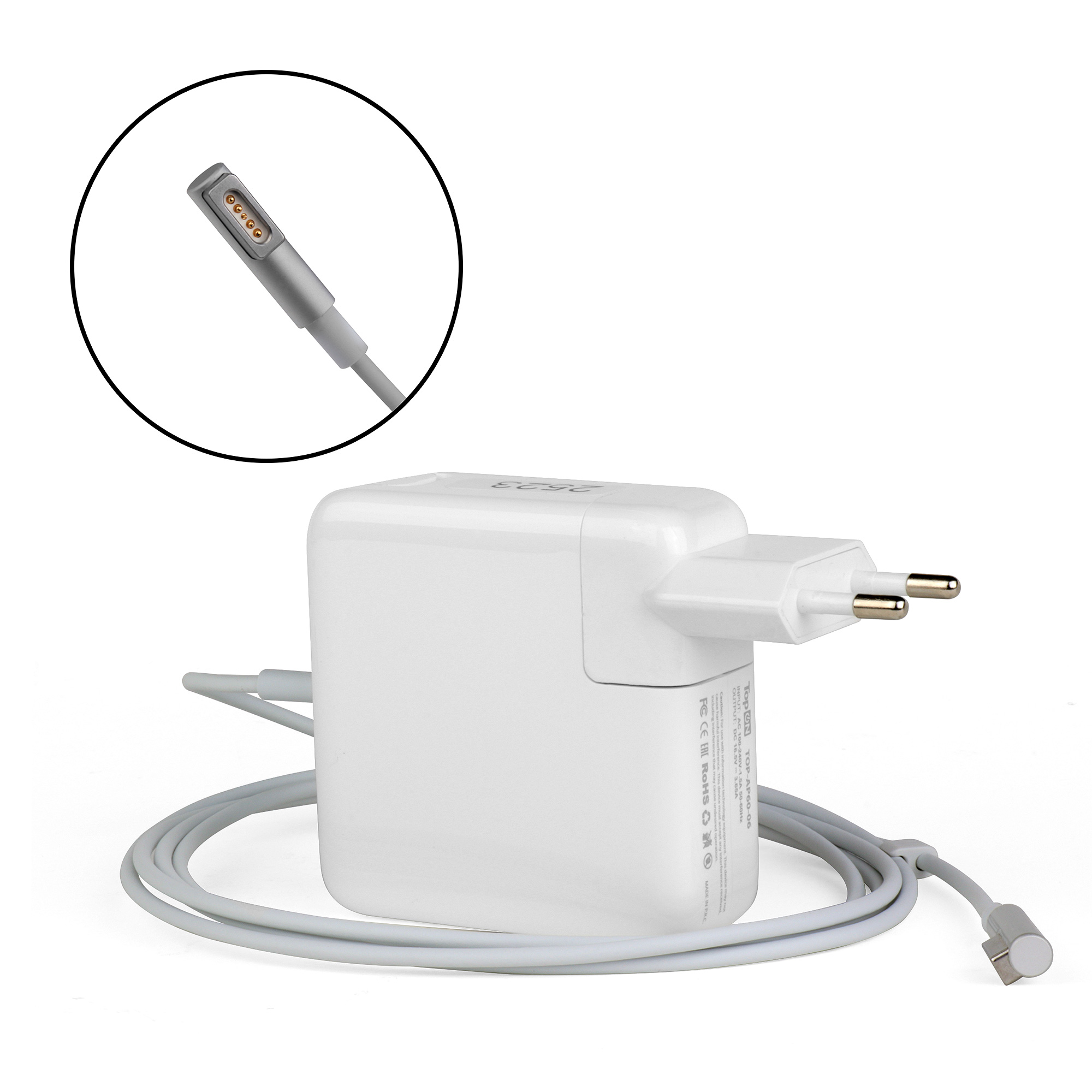 

Блок питания TopON для Apple 16.5V 3.65A MagSafe 60W A1181, A1278, A1342