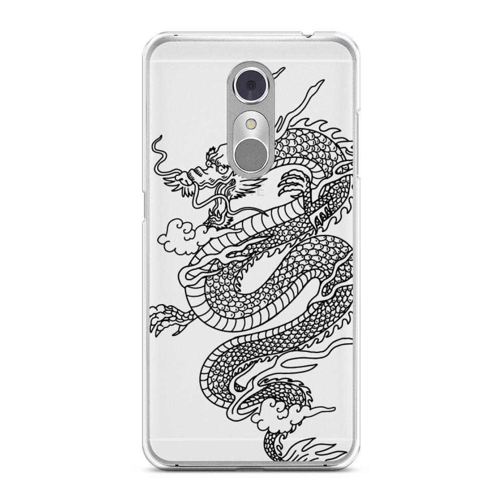 

Чехол на ZTE Blade A910 "Большой китайский дракон", Черный;серый, 131850-1