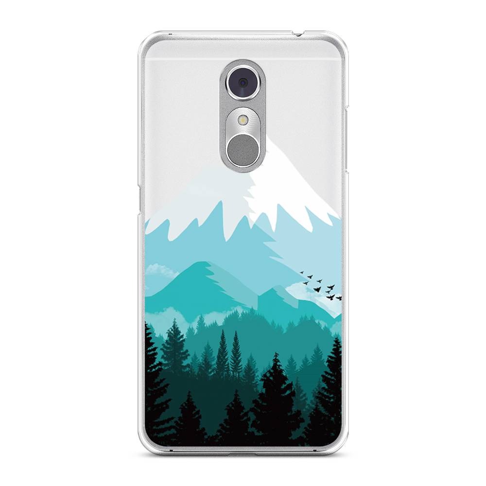 

Чехол на ZTE Blade A910 "Синяя снежная гора", Белый;голубой, 131850-2