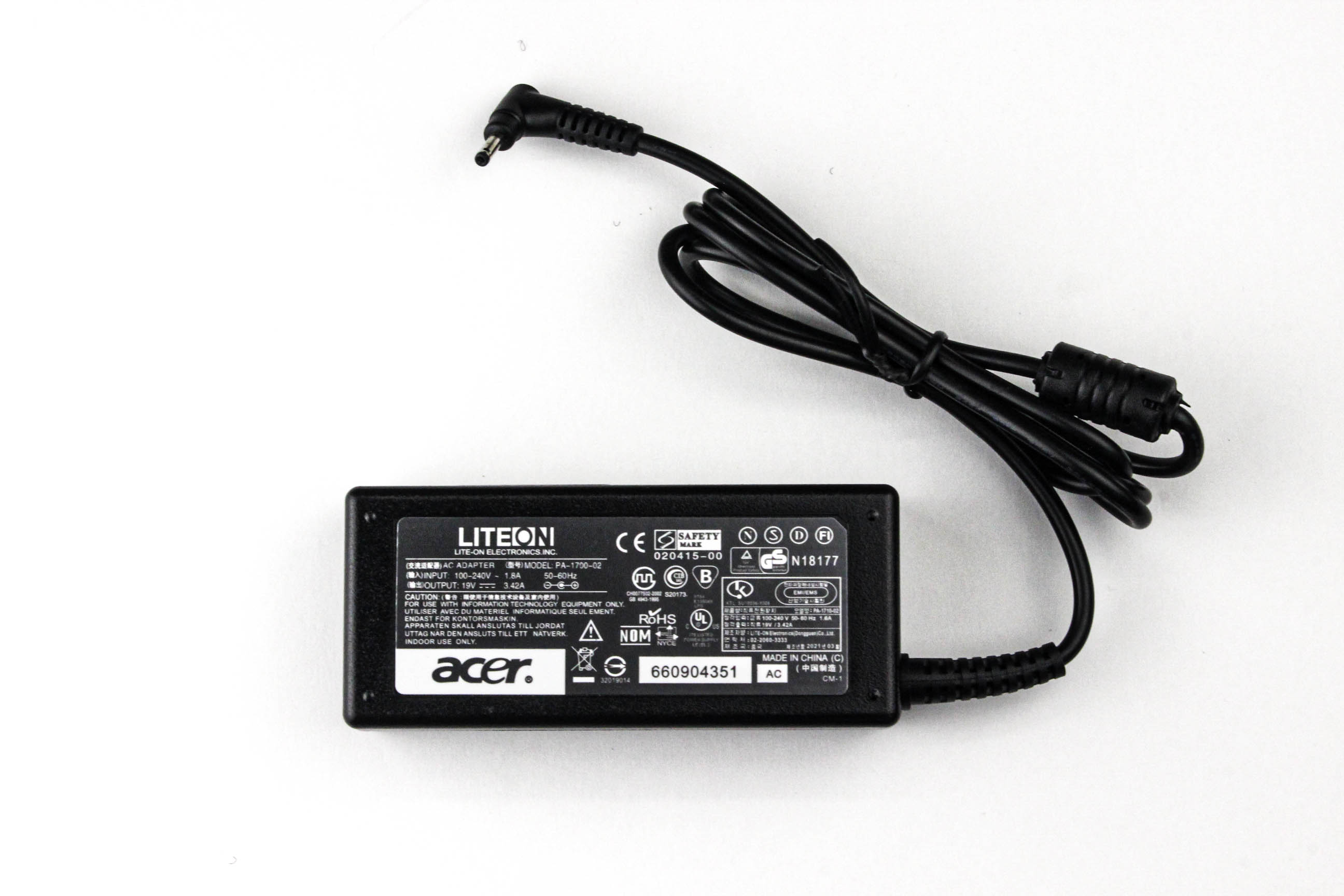 

Блок питания для ноутбука Acer 19V3.42A (3.0x1.0) 65W