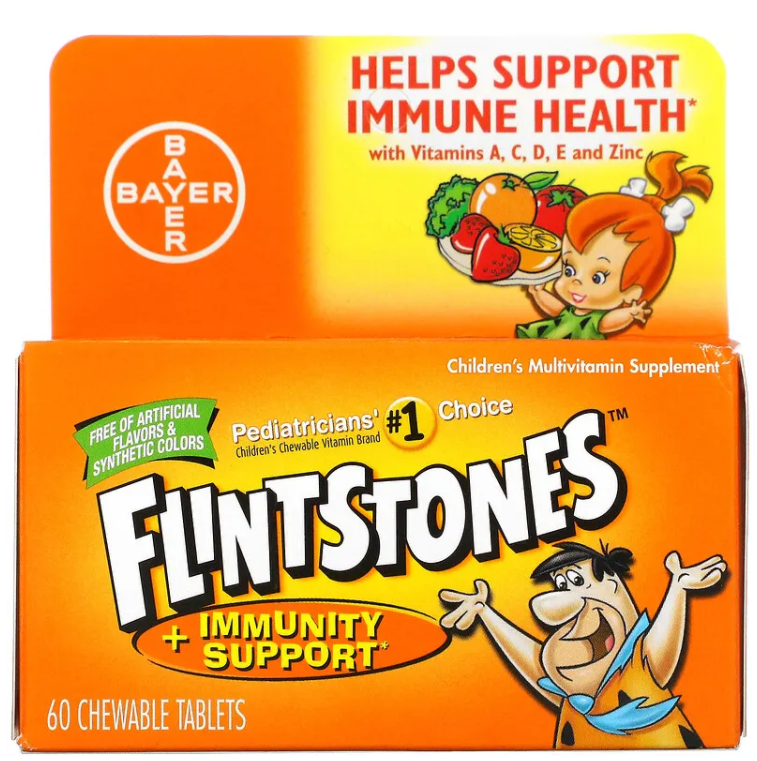 

Flintstones Children's Multivitamin Supplement + Immunity Support фруктовые 60 таблеток