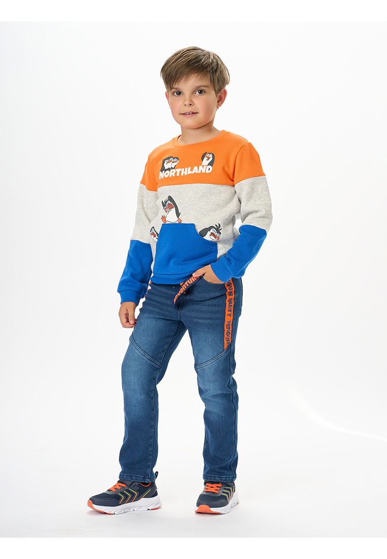 

Свитшот детский Max&Jessi AW23C23503721, оранжевый, голубой, серый, 98, AW23C23503721