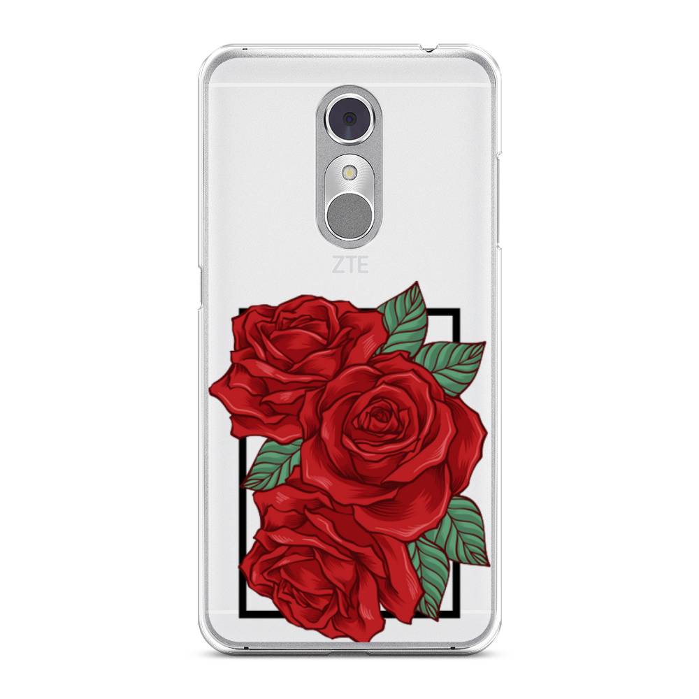 

Чехол на ZTE Blade A910 "Три алые розы", Красный, 131850-2