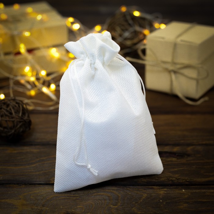 

Мешочек подарочный из холщи, белый, 15 х 21 см, Подарочный мешочек