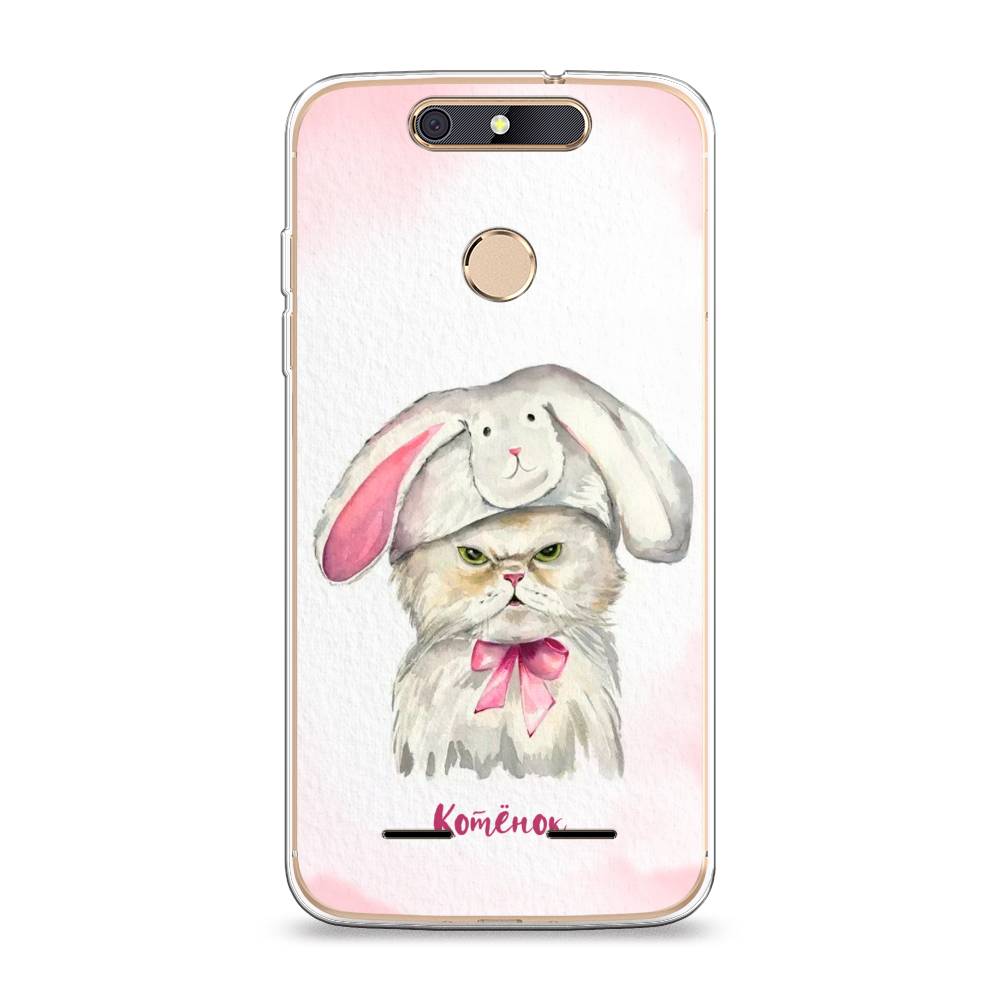 

Чехол на ZTE Blade V8 mini "Мой котёнок", Розовый;серый, 131950-1