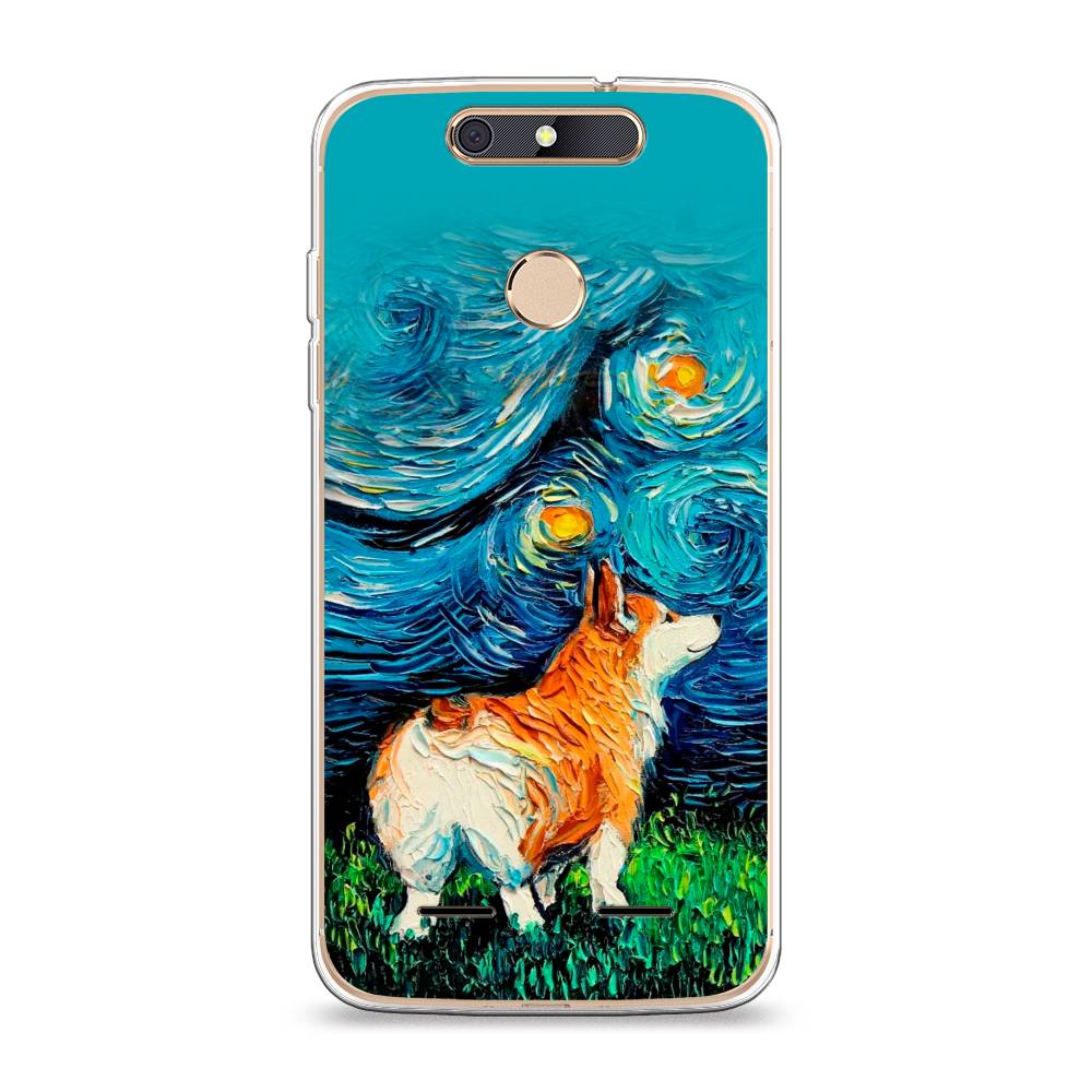 

Чехол на ZTE Blade V8 mini "Корги звёздная ночь", Коричневый;белый;зеленый, 131950-1