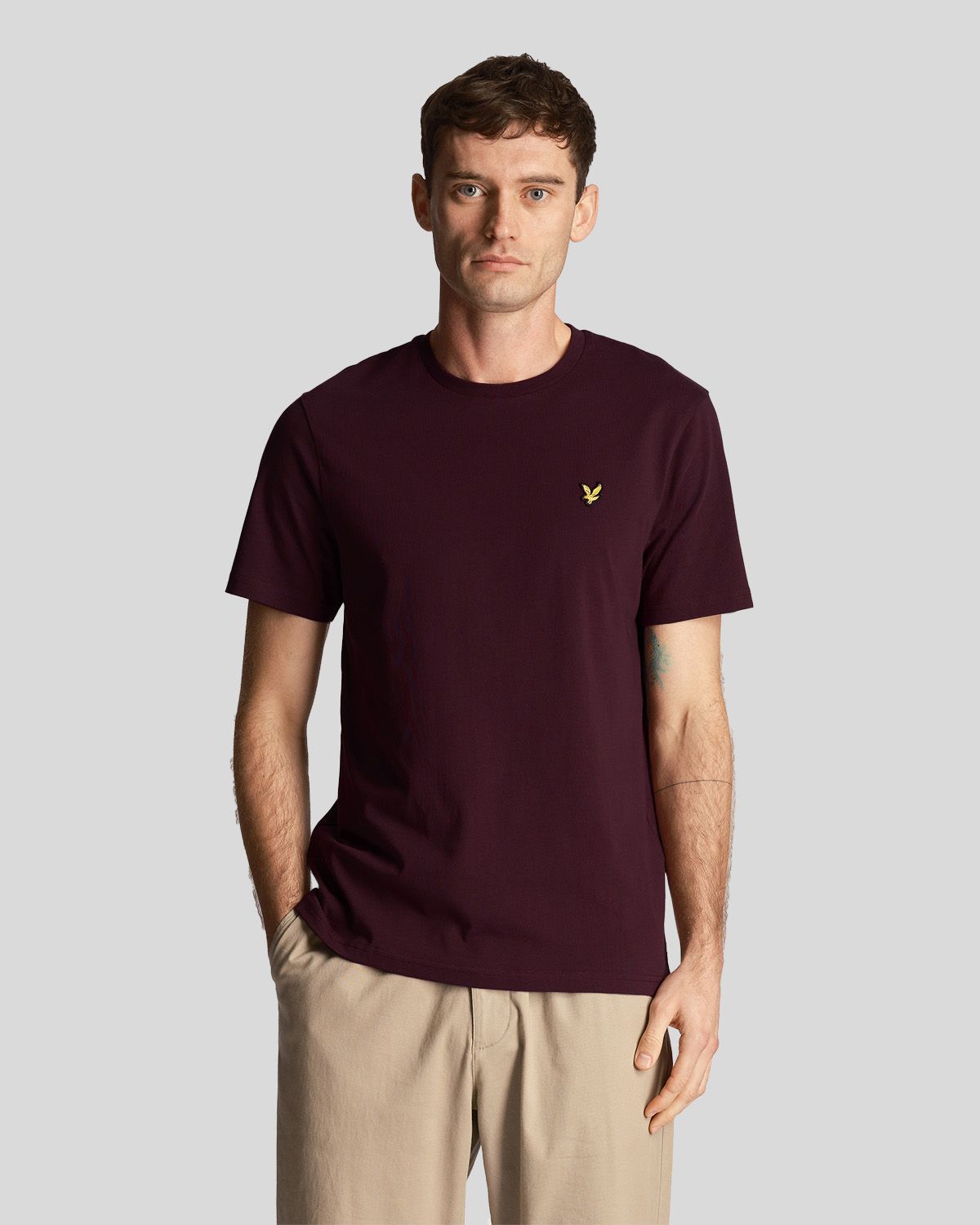 

Футболка мужская Lyle & Scott Plain T-shirt-2 бордовая M, Бордовый, Plain T-shirt-2