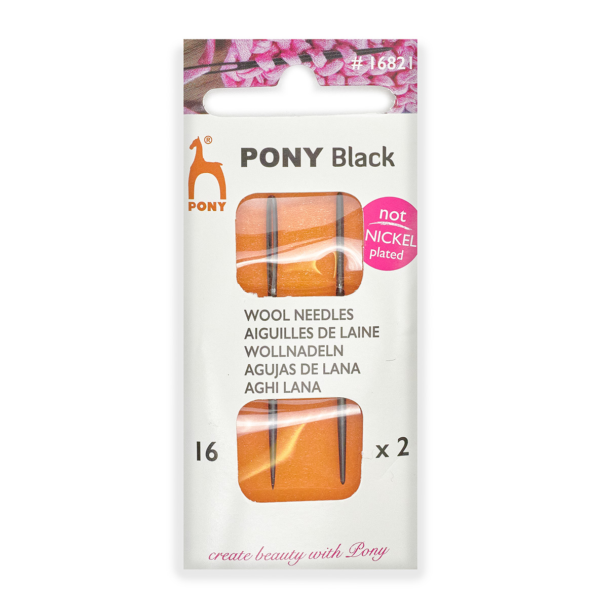 

Иглы для пряжи и шерсти 16 мм, ручные, PONY Wool BLACK, 16821, 2 шт