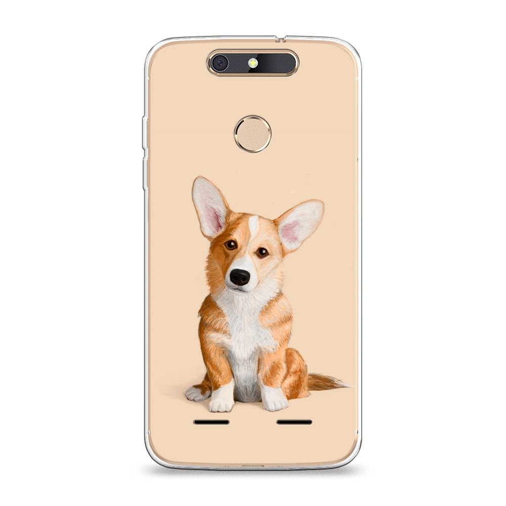 

Чехол на ZTE Blade V8 mini "Грустный Корги", Коричневый;бежевый, 131950-1