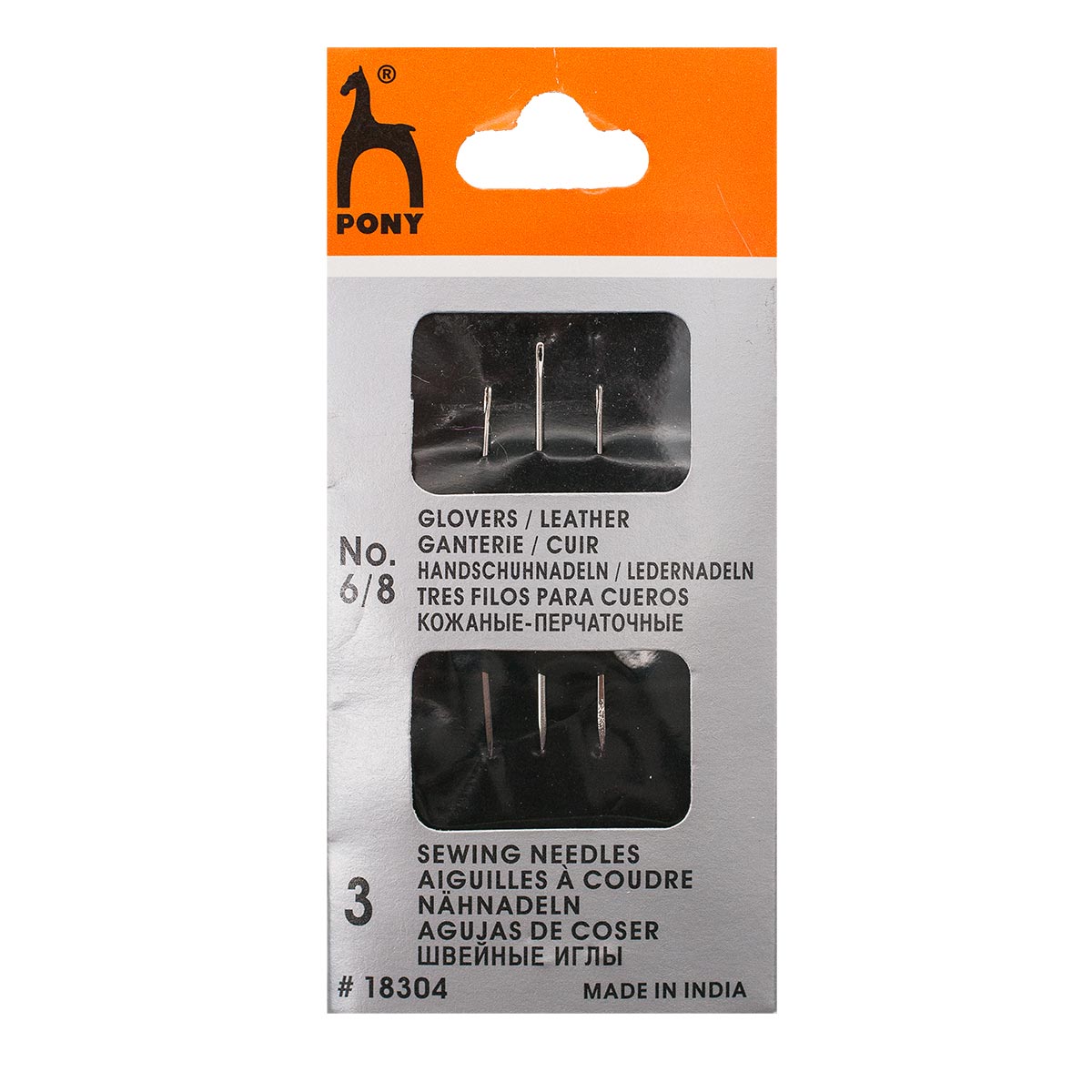 

Иголки для шитья кожи № 6-8, ручные, PONY Leather, 18304, 3 шт