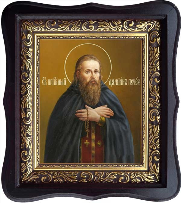 

Дамиан Печерский, Преподобный целебник, пресвитер. Икона на холсте.
