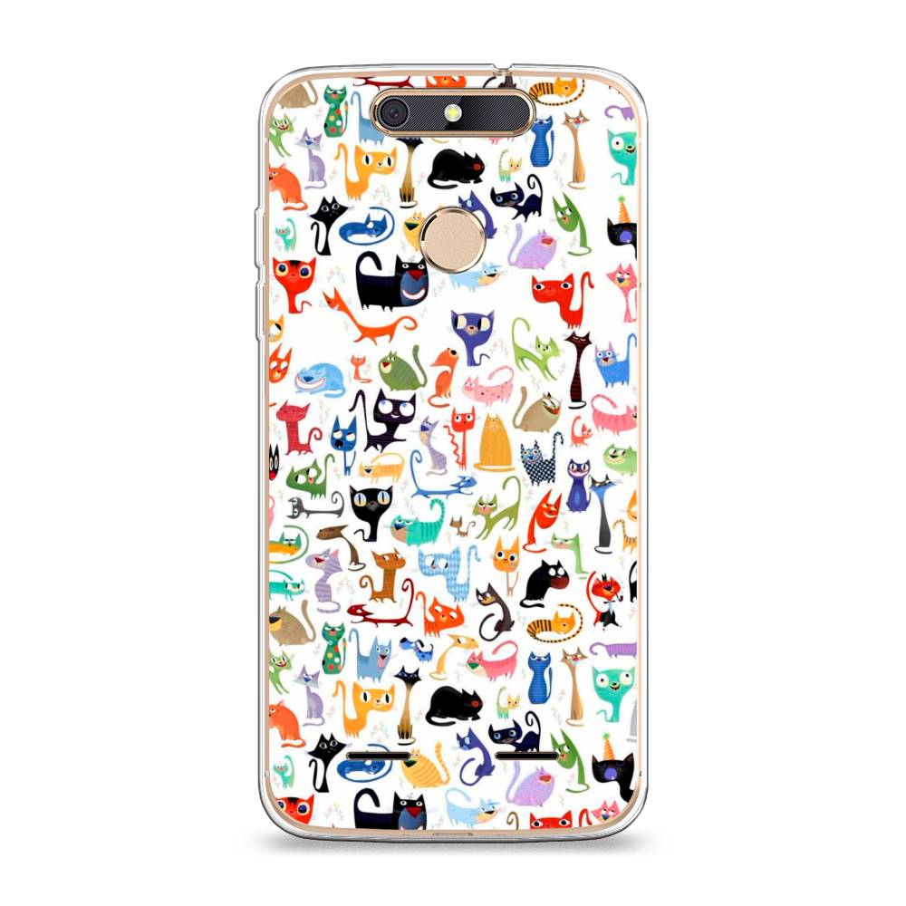 

Чехол на ZTE Blade V8 mini "Цветные коты", Разноцветный, 131950-1