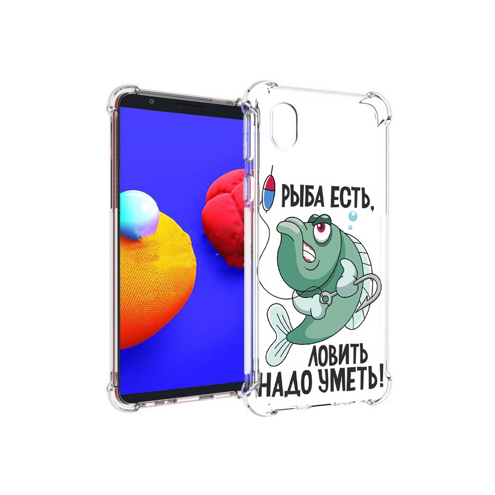 

Чехол MyPads Tocco для Samsung Galaxy A01 Core Рыба есть ,ловить надо уметь, Прозрачный, Tocco
