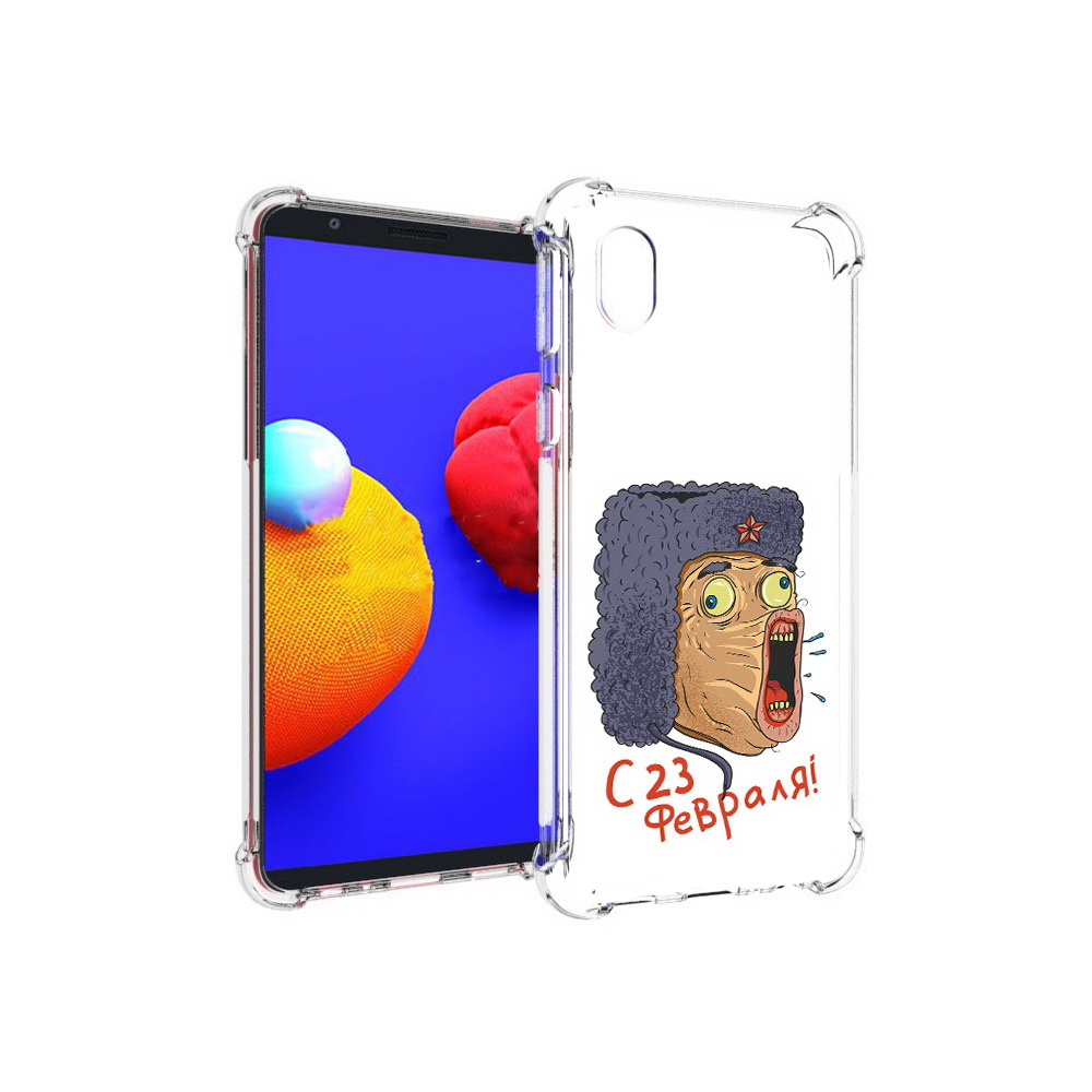 

Чехол MyPads Tocco для Samsung Galaxy A01 Core 23 февраля смешная эмоция (PT151825.477.15), Прозрачный, Tocco