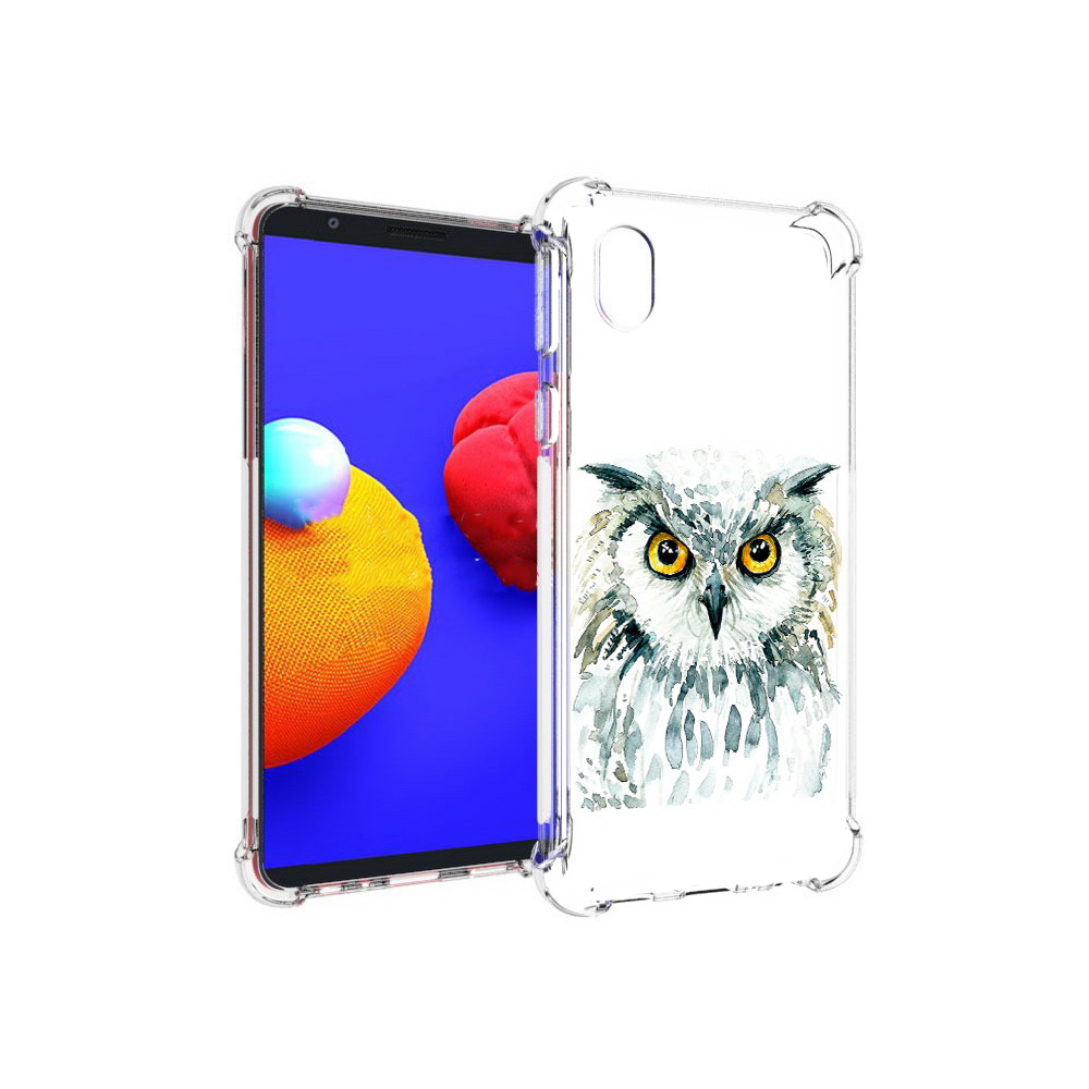 

Чехол MyPads Tocco для Samsung Galaxy A01 Core Серьезная сова (PT151825.477.156), Прозрачный, Tocco
