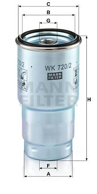 

Фильтр топливный MANN-FILTER WK720/2X, WK 720/2 X