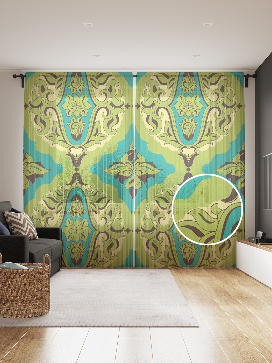 

Фототюль JoyArty "Орнаментальный фольклор ретро", 145x265см, 2 полотна, лента, 50 крючков, Орнаментальный фольклор ретро