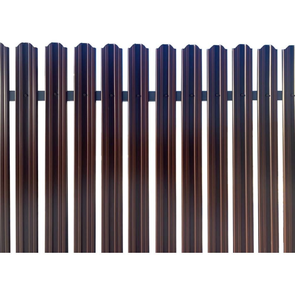 Металлика Штакетник металлический односторонний коричневый 10 штук в упак. 1,8-8017