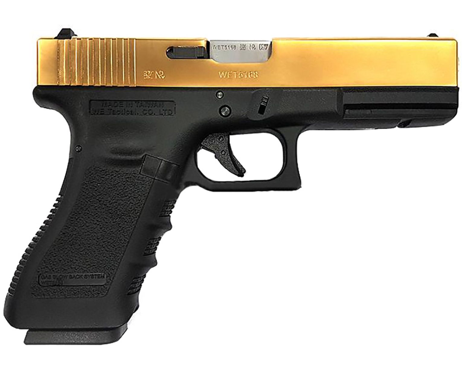 

Страйкбольный пистолет WE WE-G002A-TG Gen 3 Titanium Version 6 мм, Glock 18, Золотистый;черный, WE-G002A-TG Gen 3 Titanium Version