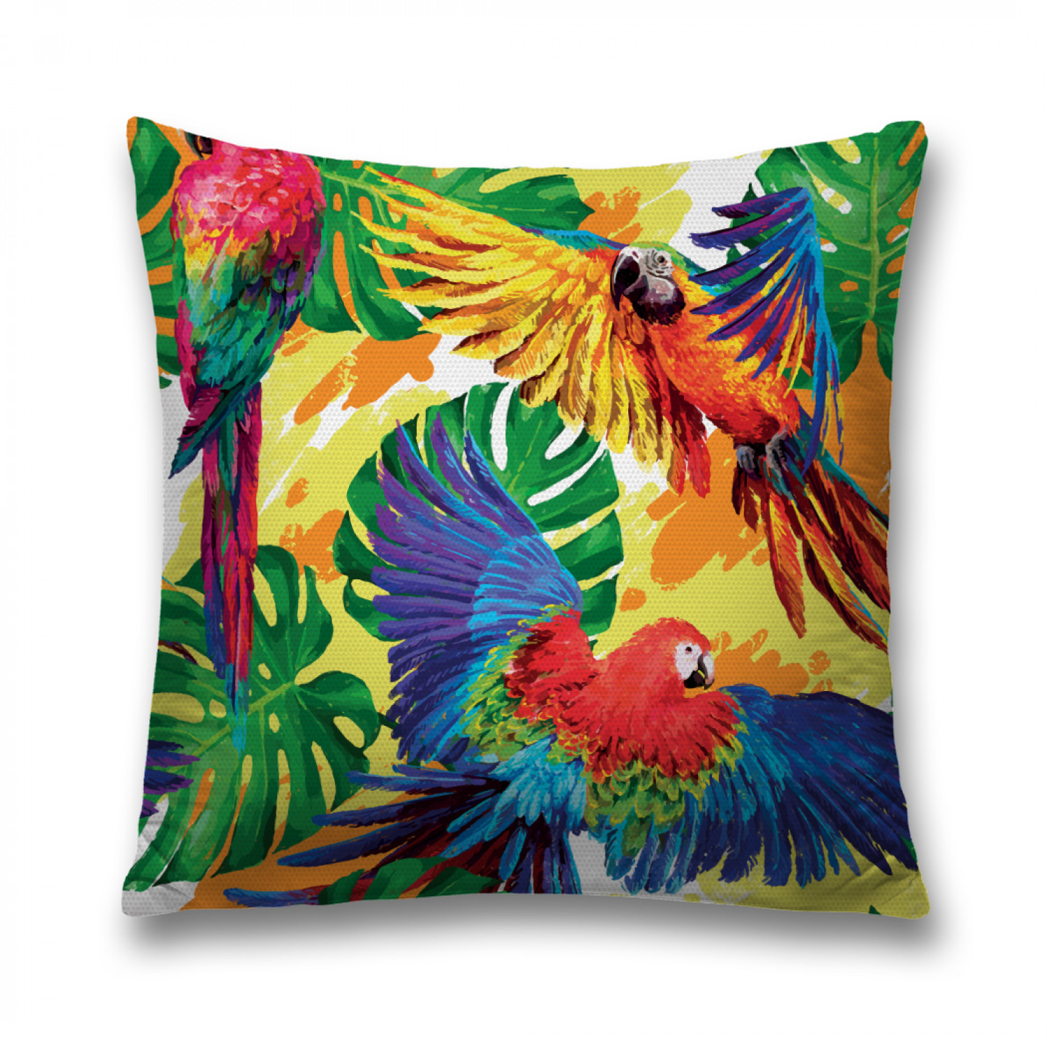 фото Наволочка декоративная joyarty "тропический попугай ара" на молнии, 45x45 см
