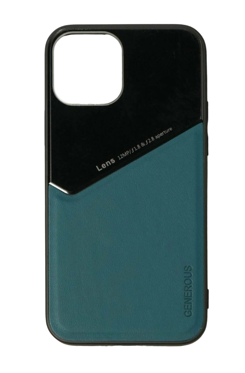 Чехол Luazon Home для iPhone 12, 12 Pro, вставка из стекла и кожи, зеленый