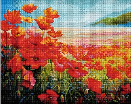 

PaintBoy Алмазная вышивка Маковое поле UA379, 40x50 см