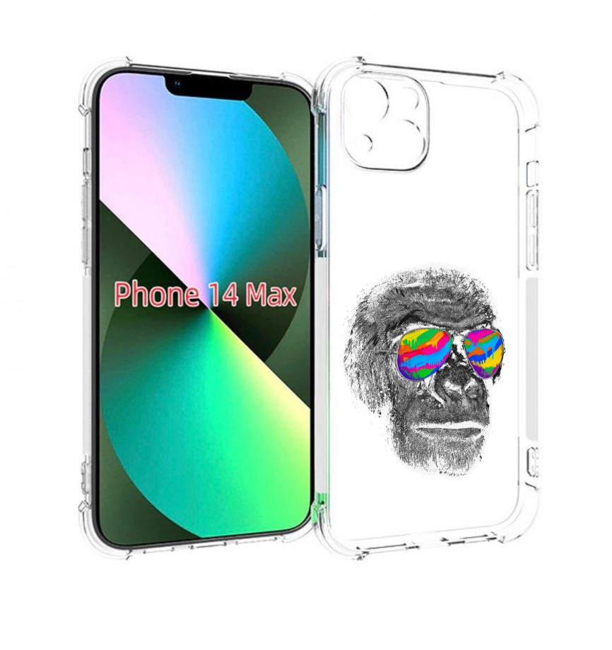 

Чехол MyPads крутая обезьяна в очках для iPhone 14 Plus (6.7), Прозрачный, Tocco