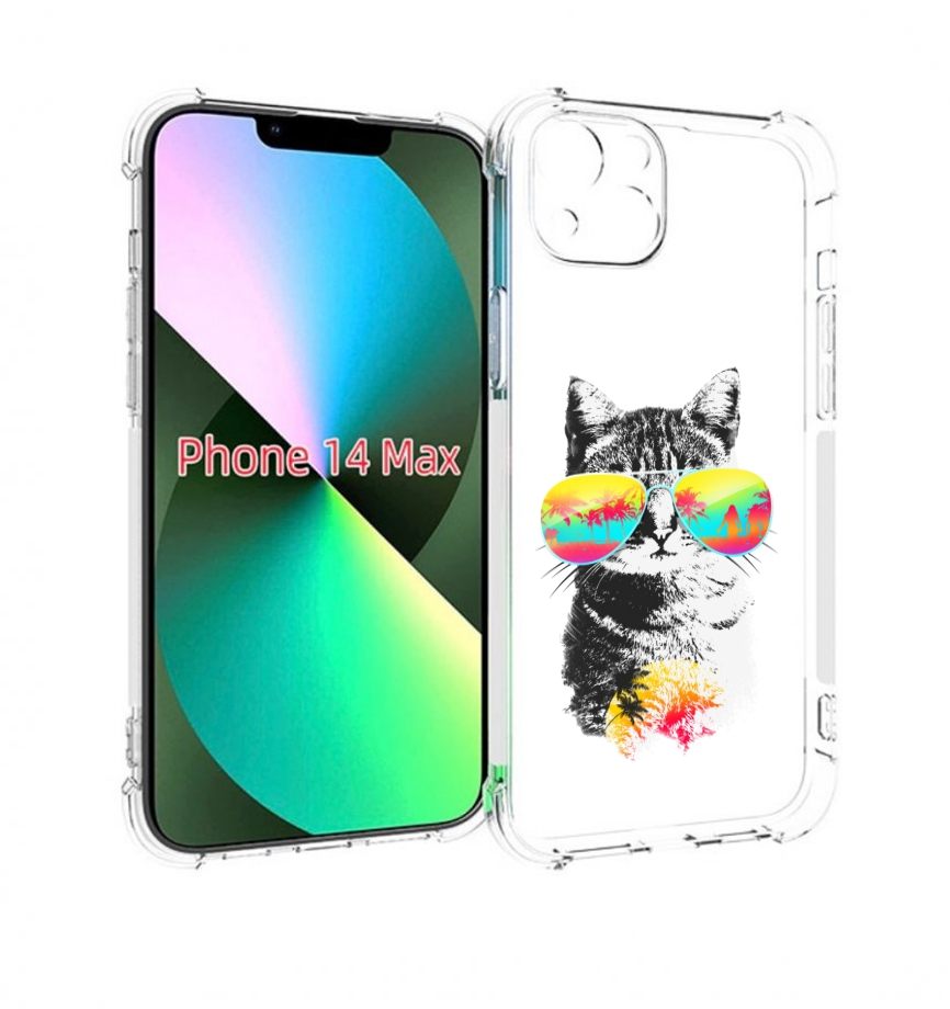 

Чехол MyPads крутой кот для iPhone 14 Plus (6.7), Прозрачный, Tocco