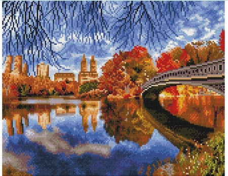 

PaintBoy Алмазная вышивка Мост в осеннем парке VA238, 40x50 см