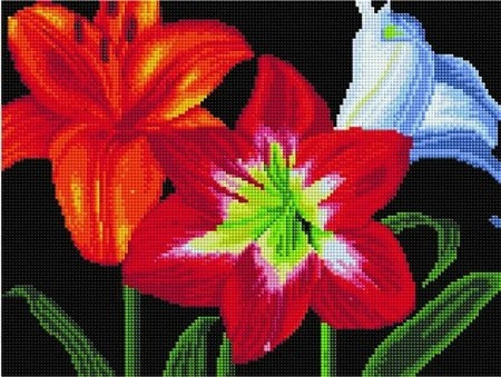 фото Paintboy алмазная вышивка разноцветные лилии ub200, 30x40 см