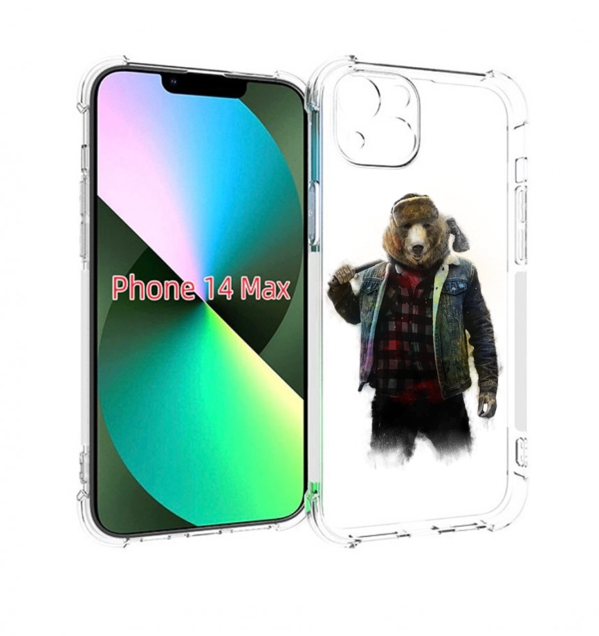 

Чехол MyPads медведь с топором для iPhone 14 Plus (6.7), Прозрачный, Tocco
