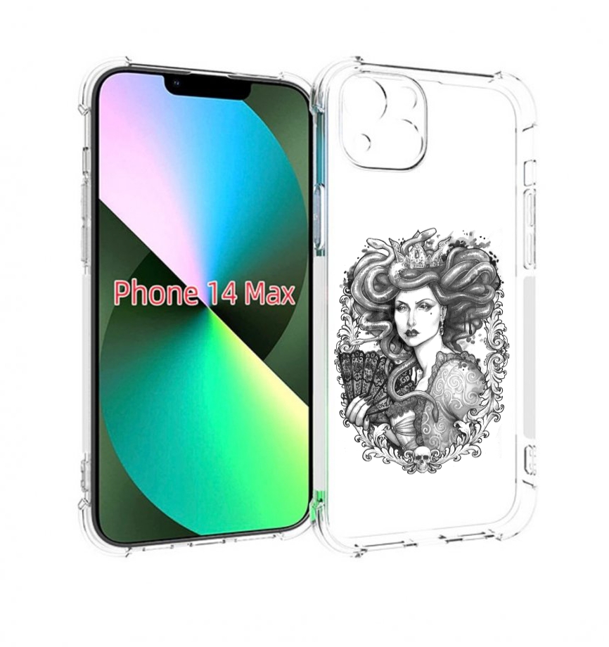 Чехол MyPads медуза черно белый для iPhone 14 Plus (6.7)