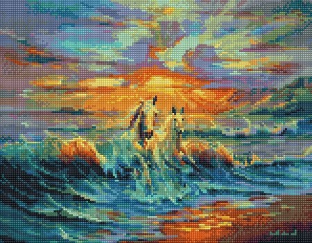 

PaintBoy Алмазная вышивка Скачущие по волнам VA175, 40x50 см