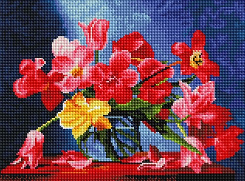 

PaintBoy Алмазная вышивка Тюльпаны в вазе UB284, 30x40 см