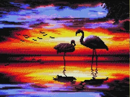 

PaintBoy Алмазная вышивка Фламинго на закате UB171, 30x40 см