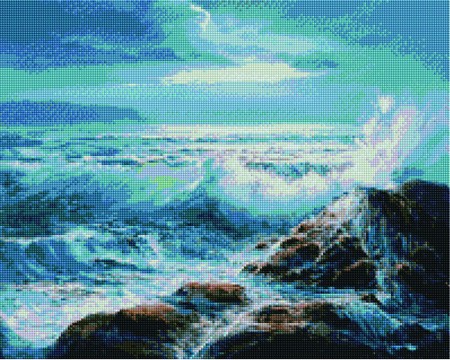 

PaintBoy Алмазная вышивка Шторм у каменистого берега GF3803, 40x50 см