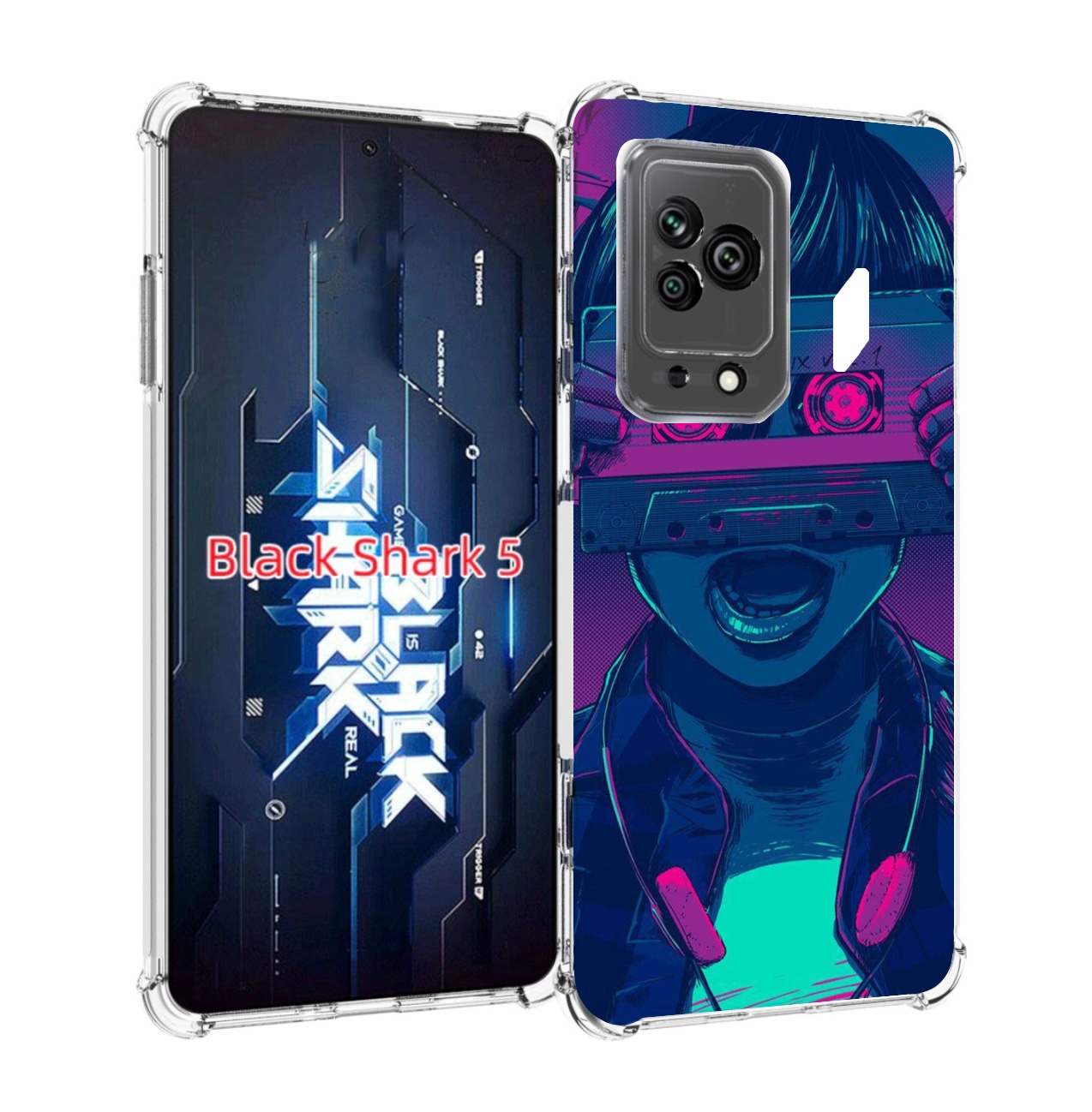 

Чехол MyPads киберпанк с кассетой для Xiaomi Black Shark 5, Прозрачный, Tocco