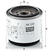 

Фильтр топливный MANN-FILTER WK1020X, фильтр топливный WK1020X