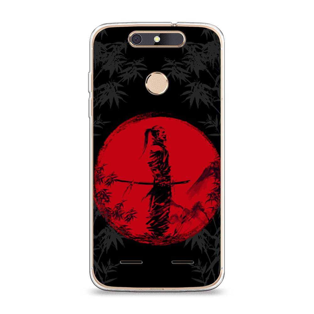 

Чехол на ZTE Blade V8 mini "Самурай на красном фоне", Черный;красный;серый, 131950-4
