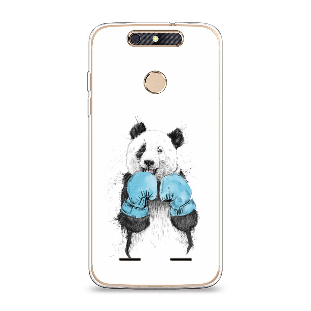 

Чехол на ZTE Blade V8 mini "Панда боксер", Голубой;белый;серый, 131950-1