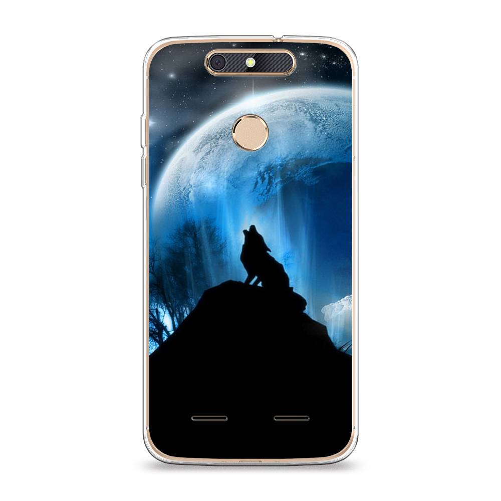 

Чехол на ZTE Blade V8 mini "Волк 2", Синий;черный;белый, 131950-1
