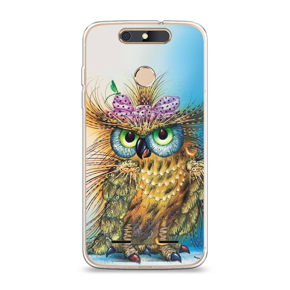 

Чехол на ZTE Blade V8 mini "Модная сова", Коричневый;голубой, 131950-1