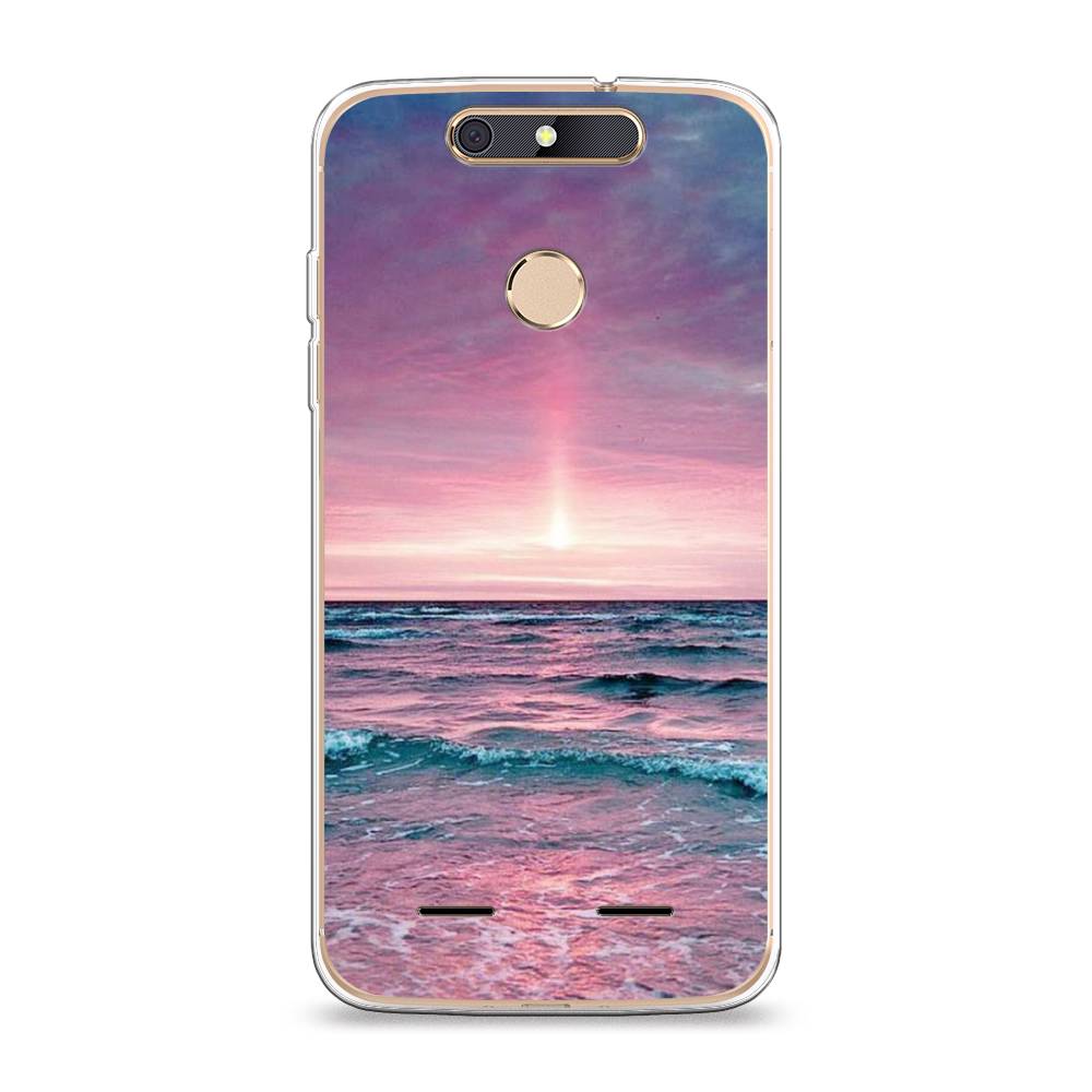 

Чехол на ZTE Blade V8 mini "Восход 3", Розовый;голубой, 131950-2
